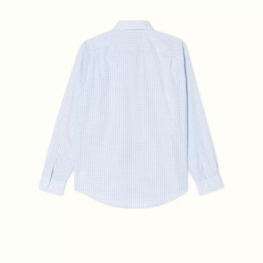 R.M. Williams Milton Shirt White Navy Blue Discount